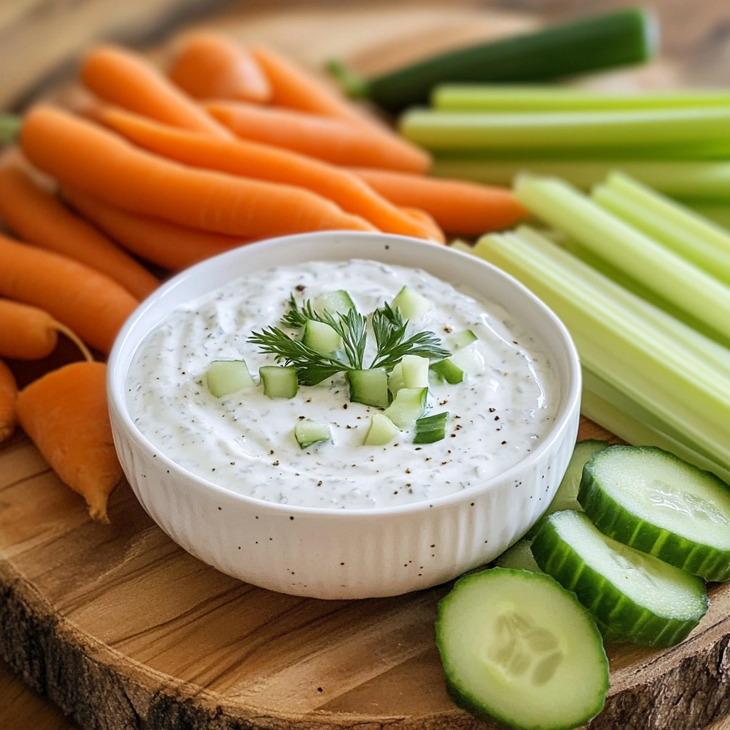 Dairy-free ranch dip with fresh vegetables