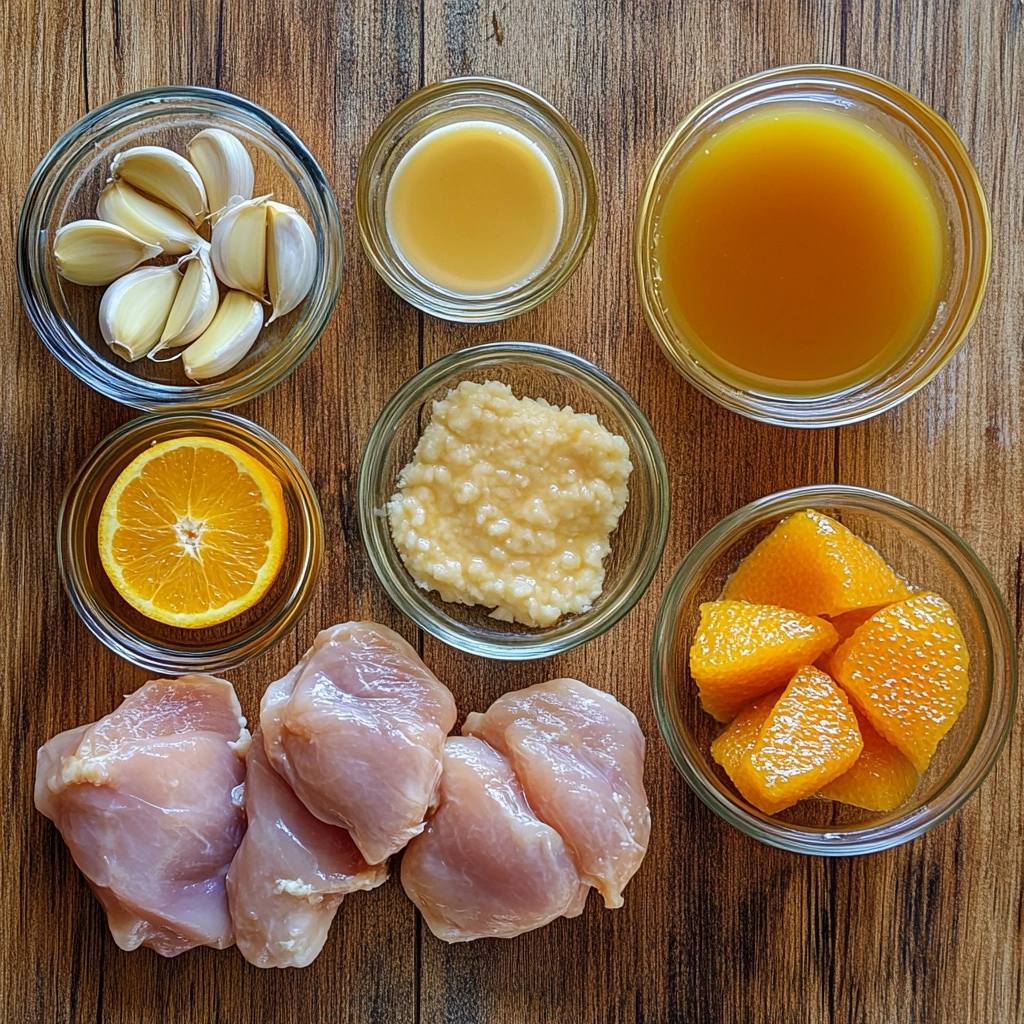 Ingredients for gluten-free orange chicken
