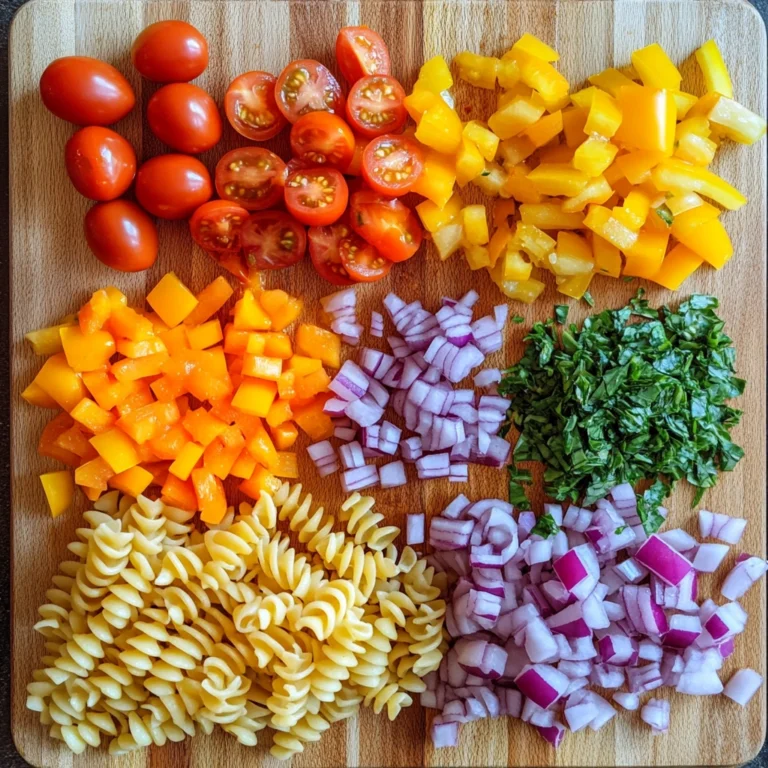 fresh ingredients for gluten-free pasta salad