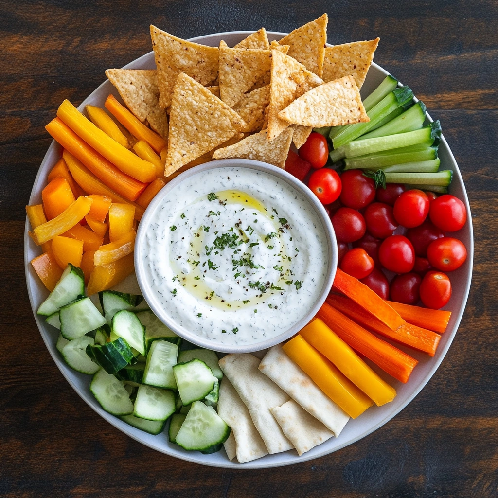Dairy-free ranch dip party platter