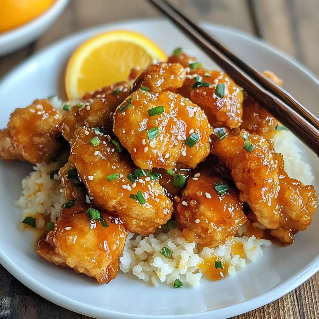 Gluten-free orange chicken meal with rice and broccoli