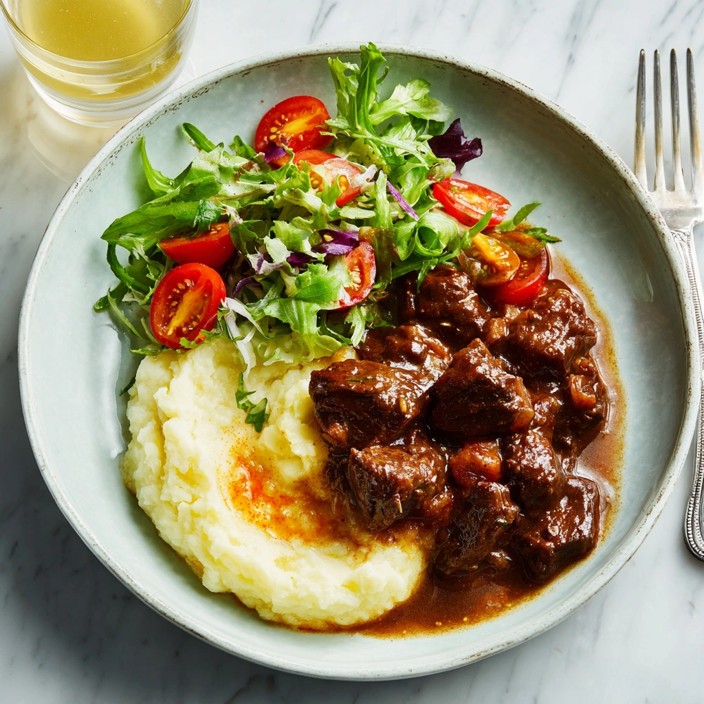 Modern serving of Trinidadian Stew Beef