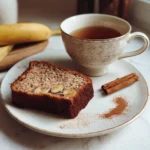 Sliced vegan gluten free banana bread loaf