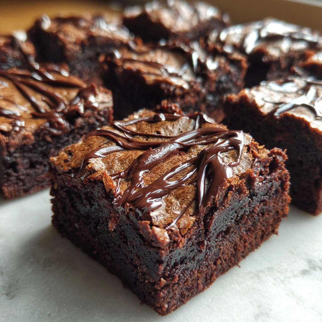 gluten-free Dubai chocolate brownies stacked fresh