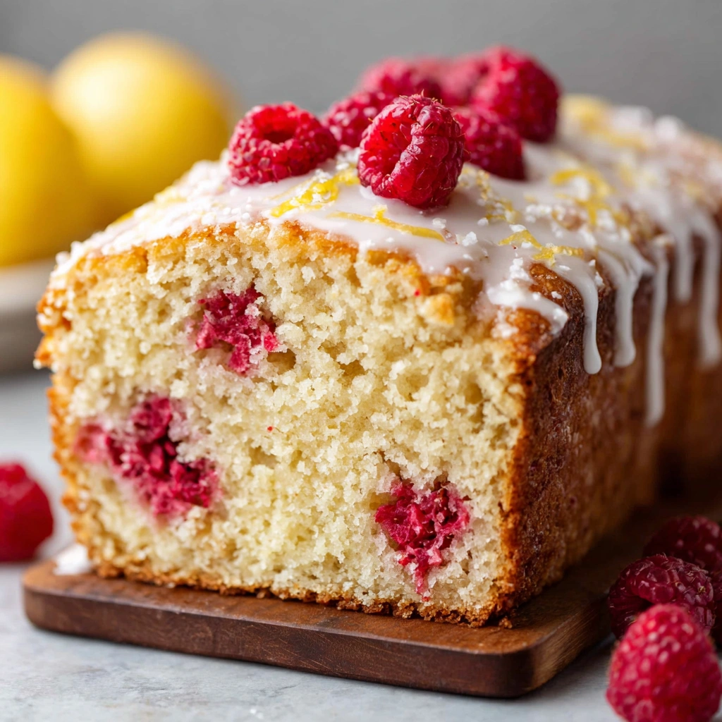 Close-up of gluten-free lemon raspberry bread crumb